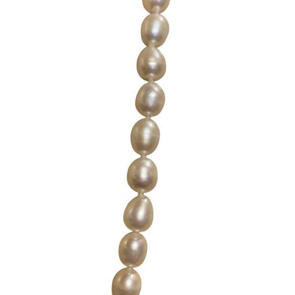 Sterling Silver & Freshwater Pearl Necklace w/ Removable Sterling & Zircon Pend. - Picture 6 of 12